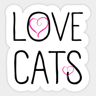 love cats i love cats i heart cats Sticker